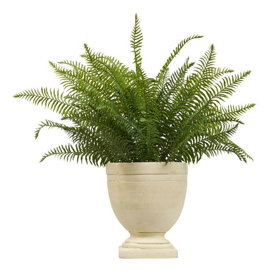 Plante artificielle fougère fleur de rose h80cm