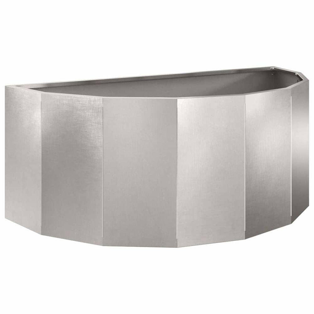 Jardinière argent 90 x 45 x 35 cm acier inoxydable