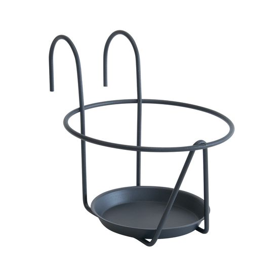 Porte pot avec soucoupe essentis pour pot 16 à 18 cm noir