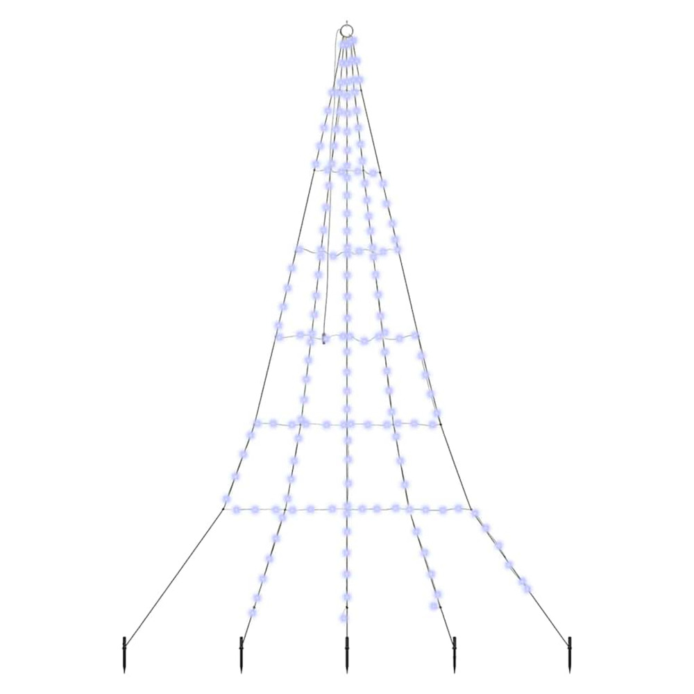 Arbre de noël led avec piquets au sol bleu 306 cm métal