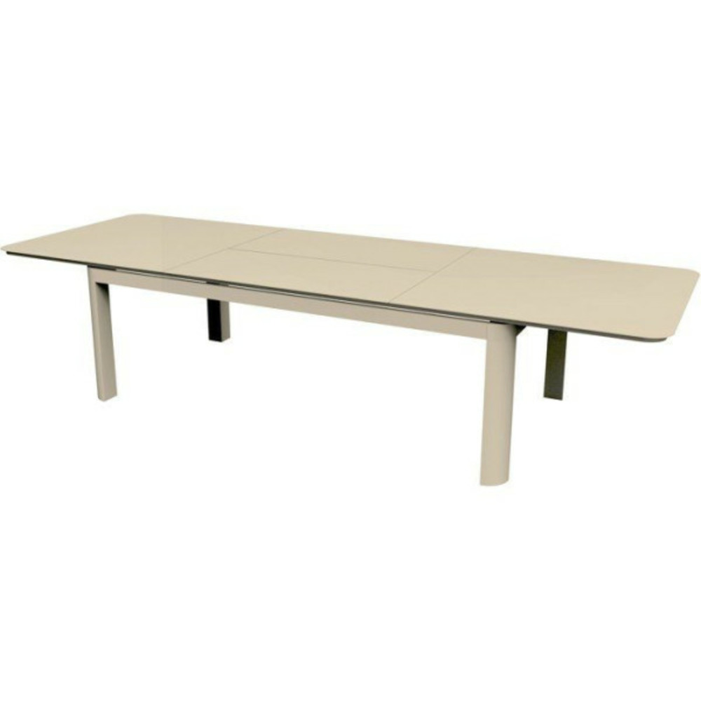 Table de jardin - rectangulaire - creme - aluminium - 10/16 personnes - 230 / 350 x 120 cm - darius -