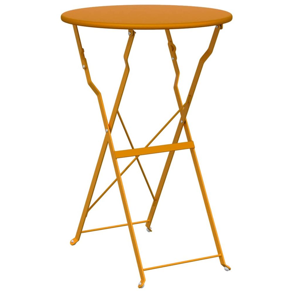 Table bistrot moutarde ø 50 x 71 cm acier revêtu de poudre