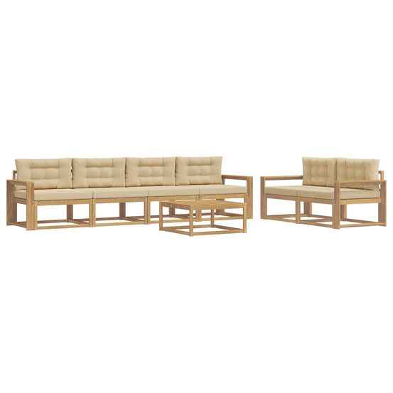 Ensemble de canapés d'extérieur 6 pc blanc et beige