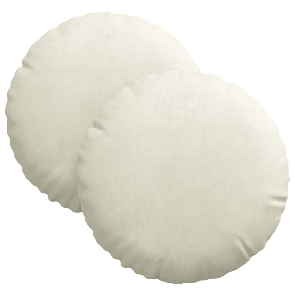 Coussins de siège 2 pcs crème ø 40 x 13 cm velours