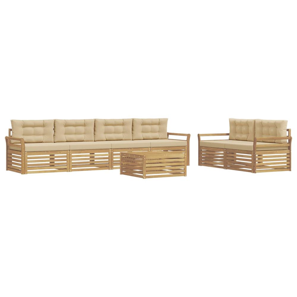 Ensemble de canapés d'extérieur 7 pc blanc et beige