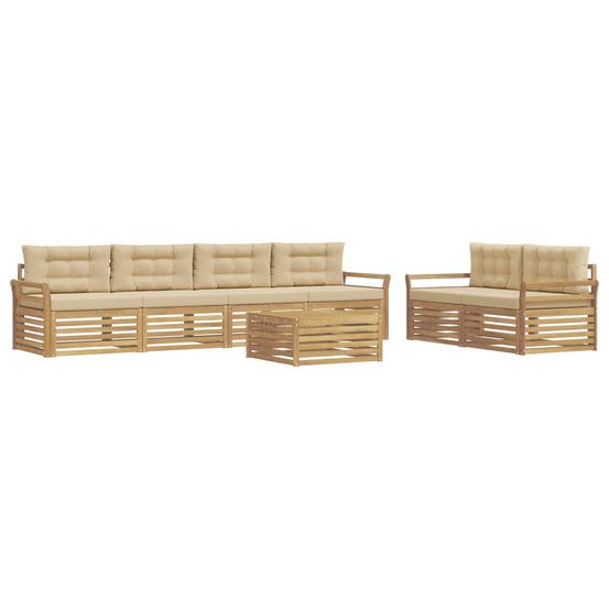 Ensemble de canapés d'extérieur 7 pc blanc et beige