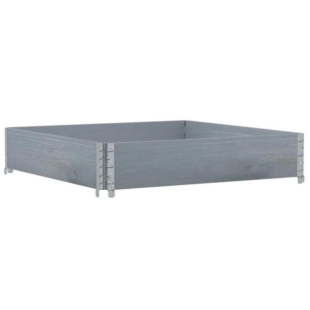 Jardinière gris 100x100 cm bois de pin massif
