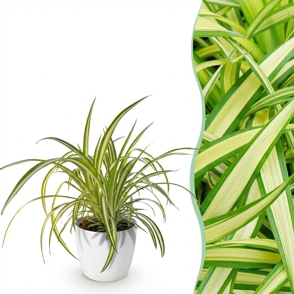 Chlorophytum comosum variegatum - pet-friendly - plante araignée - pot de 12cm - hauteur 20-30cm - plantes d'intérieur