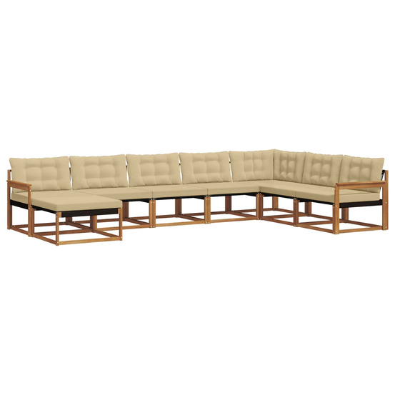 Ensemble de canapés d'extérieur 8 pcs naturel et beige