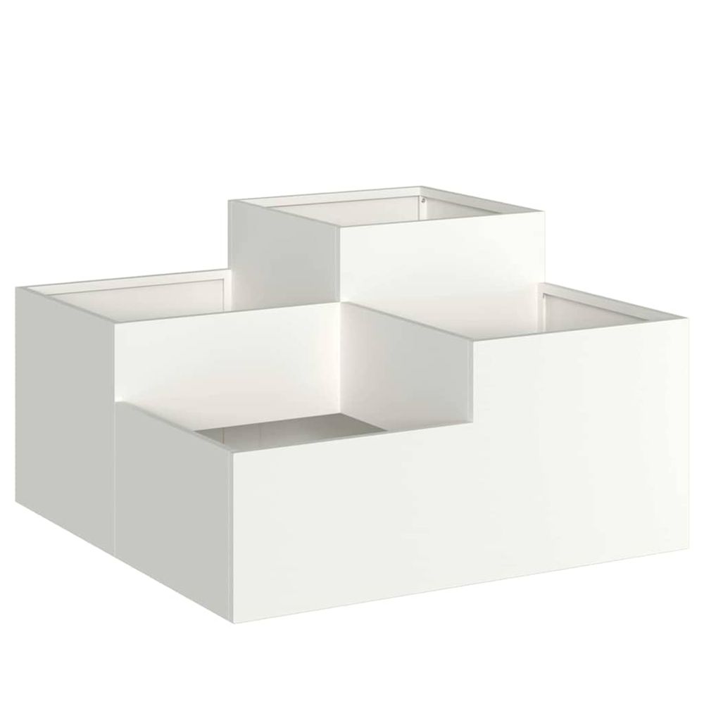 Cache-pot de jardin blanc 100 x 100 x 48 cm acier
