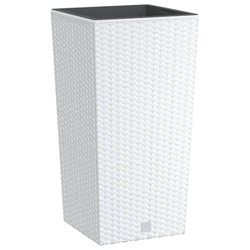 Jardinière d'extérieur et intérieur amovible blanc 11/26,5 l rotin pp