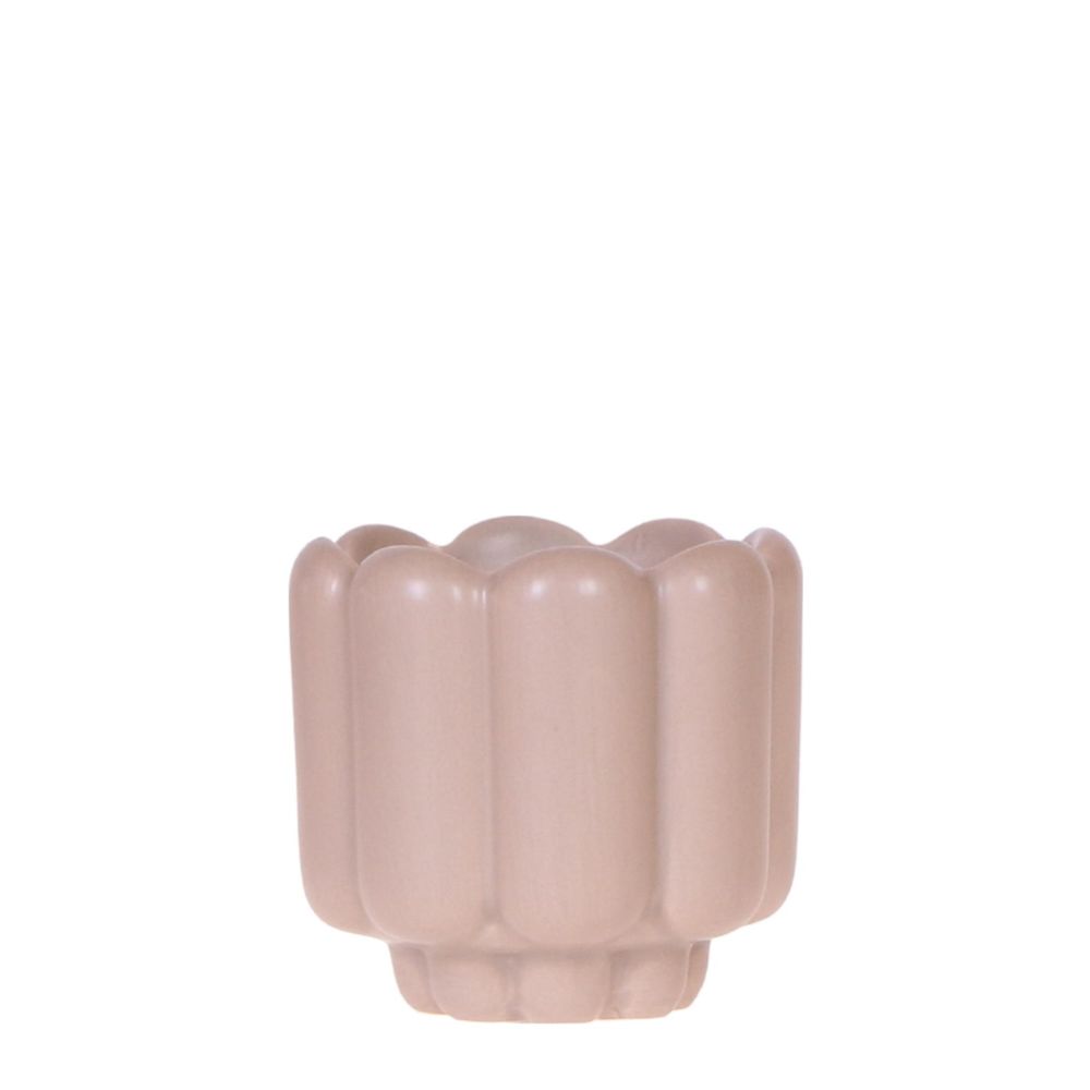 Cache-pot céramique mat - allure vintage - pot de 6cm - sable