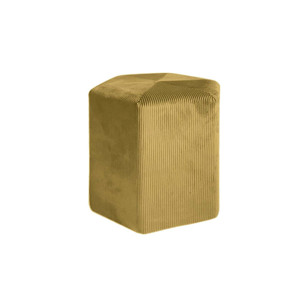 Pouf en velours côtelé guilia 35 cm moutarde