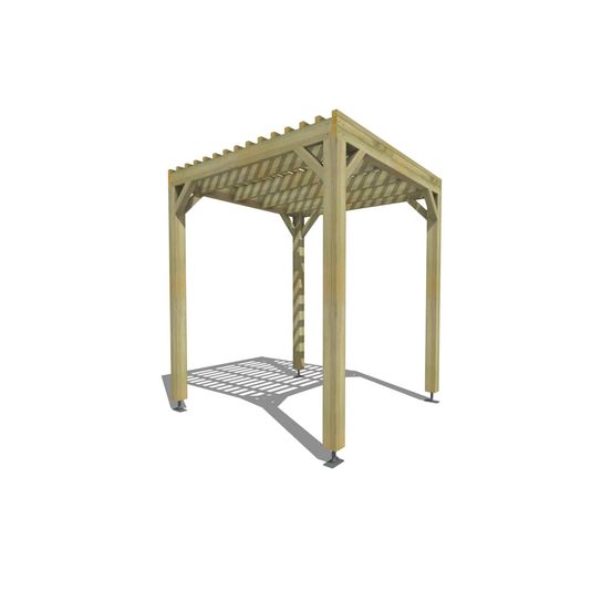 Pergola bois • 2m x 2m • indépendante • sens profondeur • lattage bois • livraison comprise