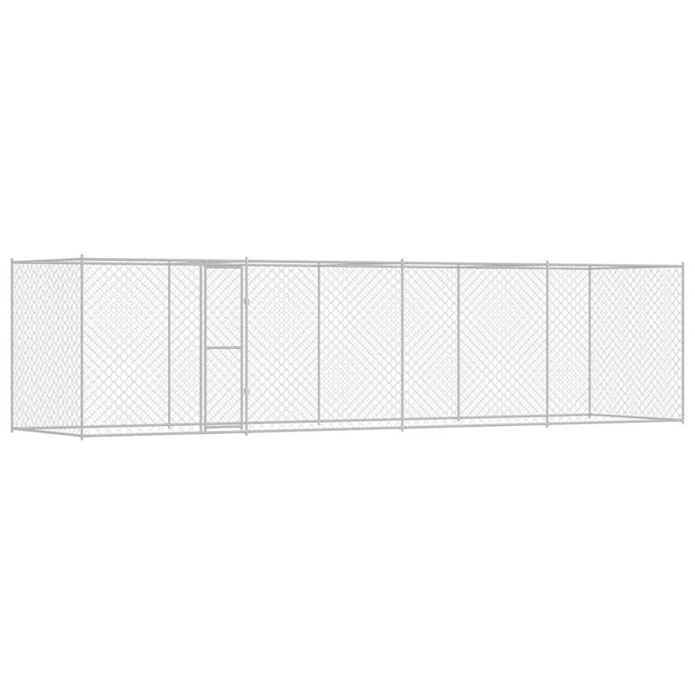 Cage pour chien argenté 800 x 200 x 200 cm acier galvanisé