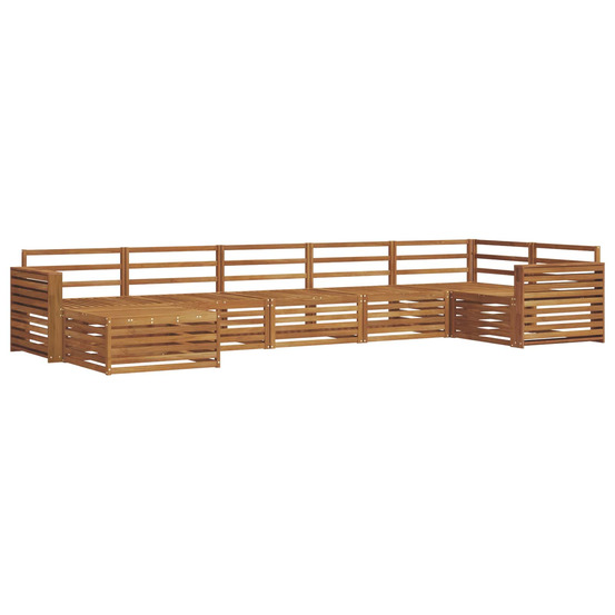 Ensembles de canapés 7 pcs naturel bois d'acacia massif