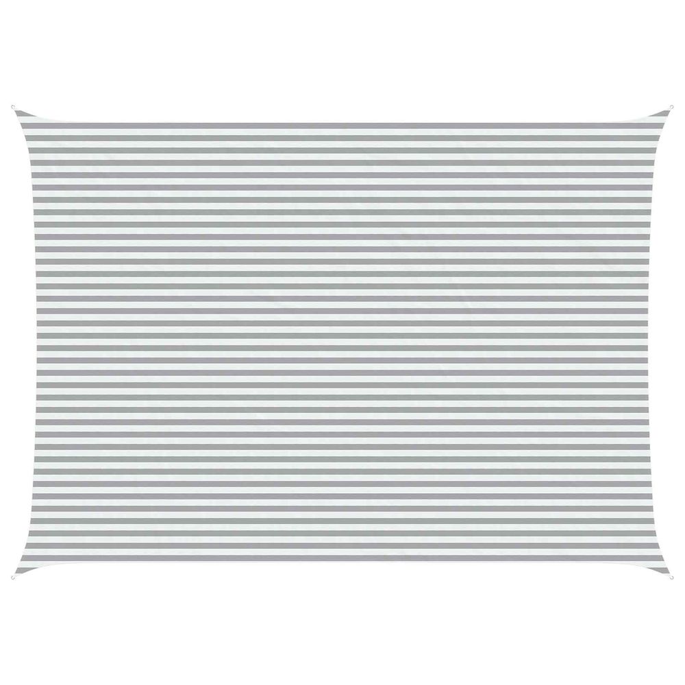 Voile d'ombre gris clair et blanc 5 x 7 m