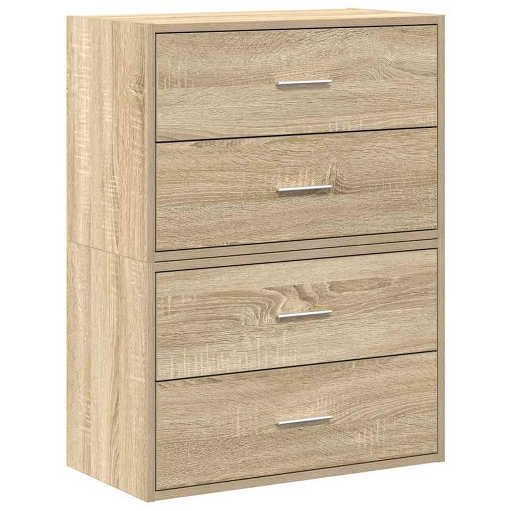 Armoires avec 4 tiroirs 2 pcs chêne sonoma bois d'ingénierie