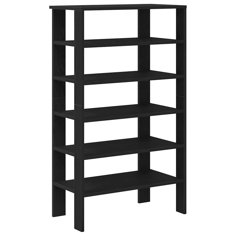 Étagère à chaussures noir 61x32x105 cm bois d'ingénierie