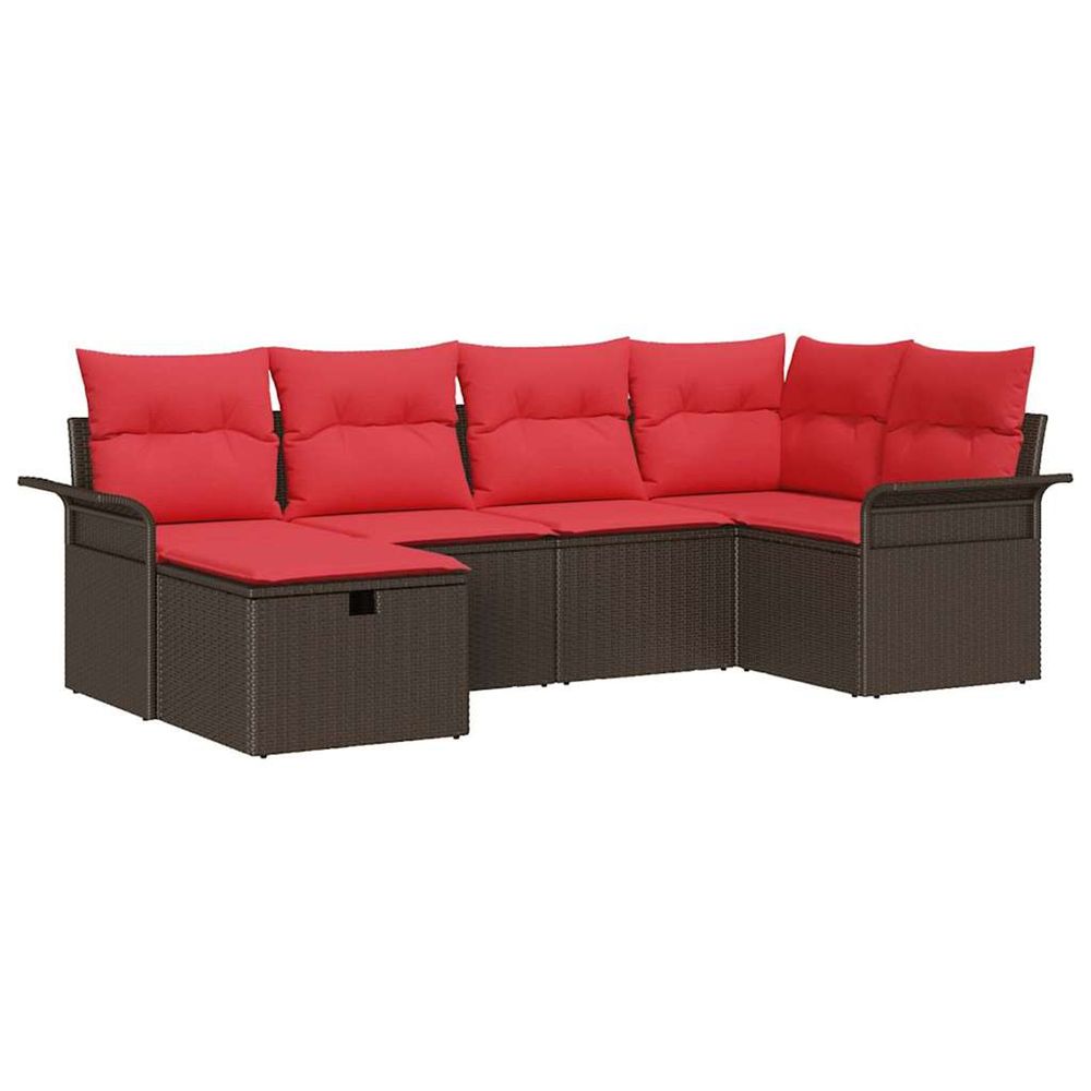 Ensemble de canapé de jardin 6 pc poly rotin