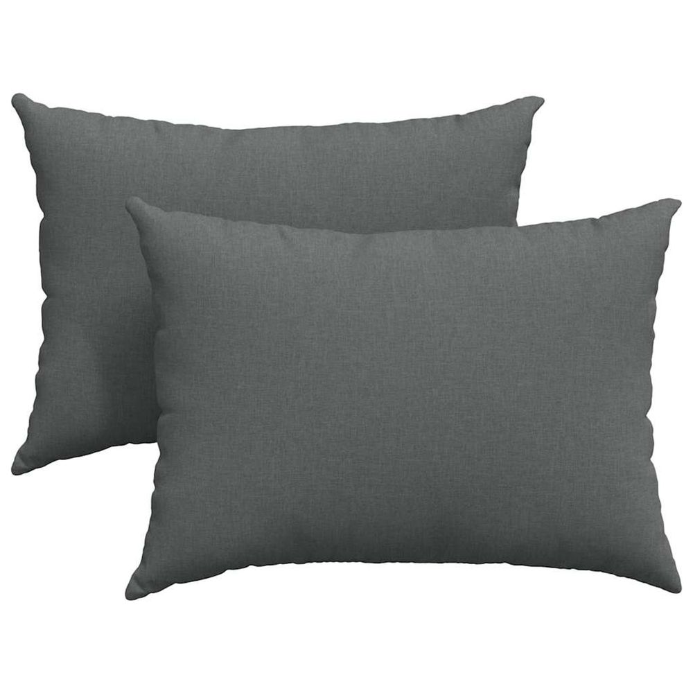 Coussins de canapé 2 pc tissu gris foncé 70 x 50 cm