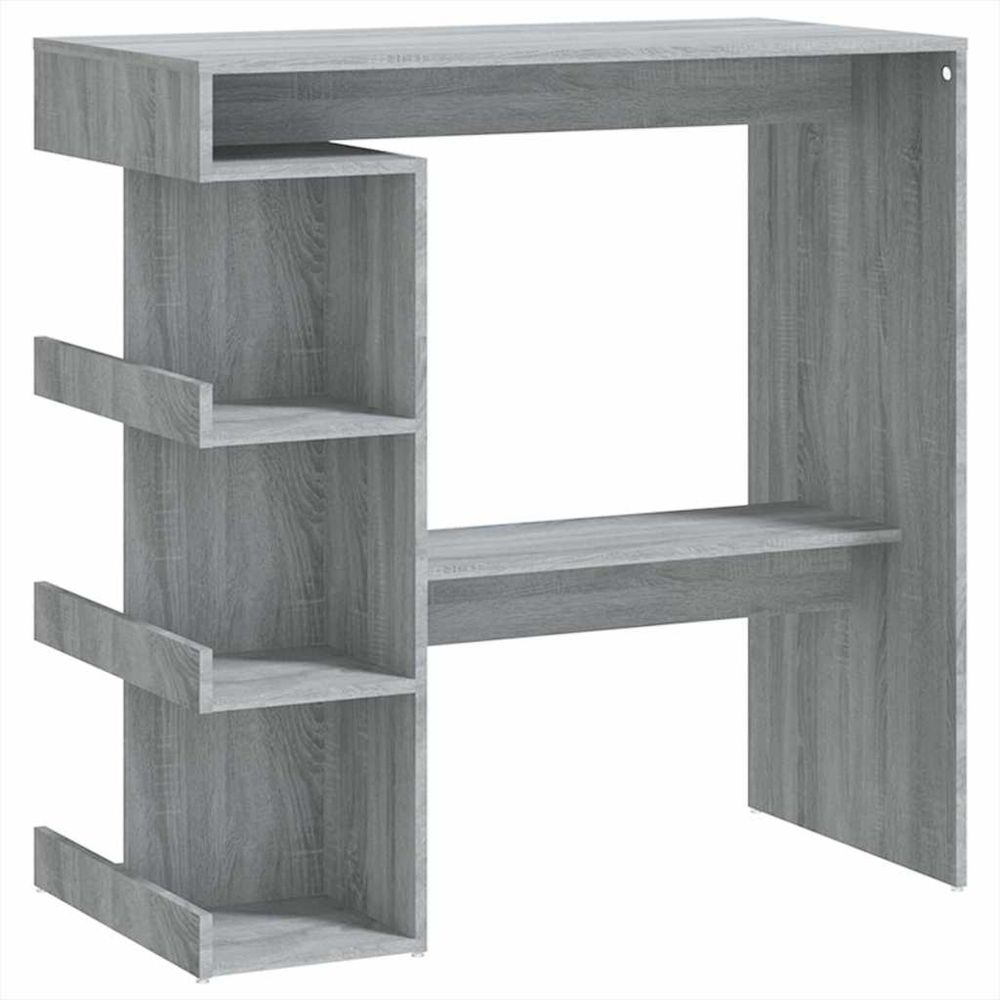 Table de bar et étagère de rangement sonoma gris 100x50x101,5cm