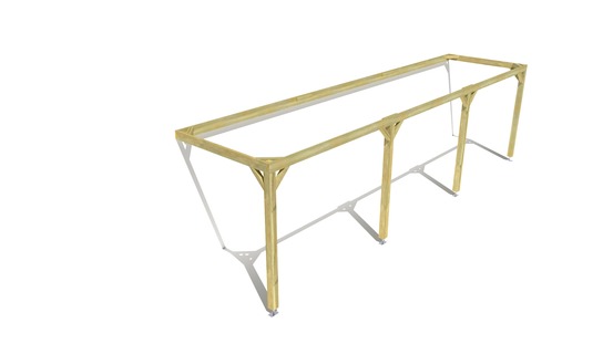 Pergola bois • 9m x 2m • adossée • cadre simple • livraison comprise