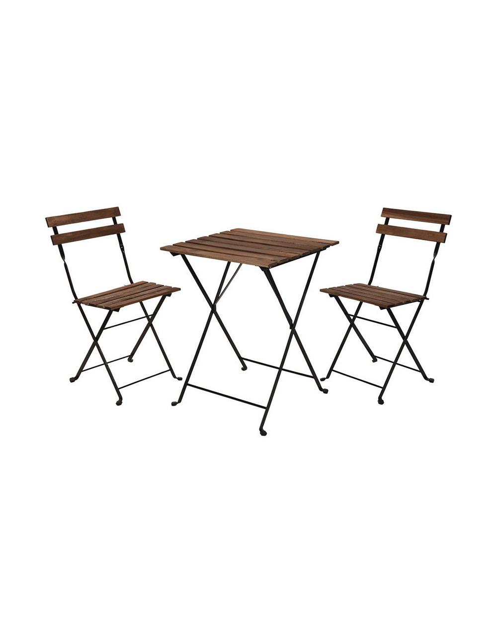 Table de jardin et deux chaises en bois acacia - oem