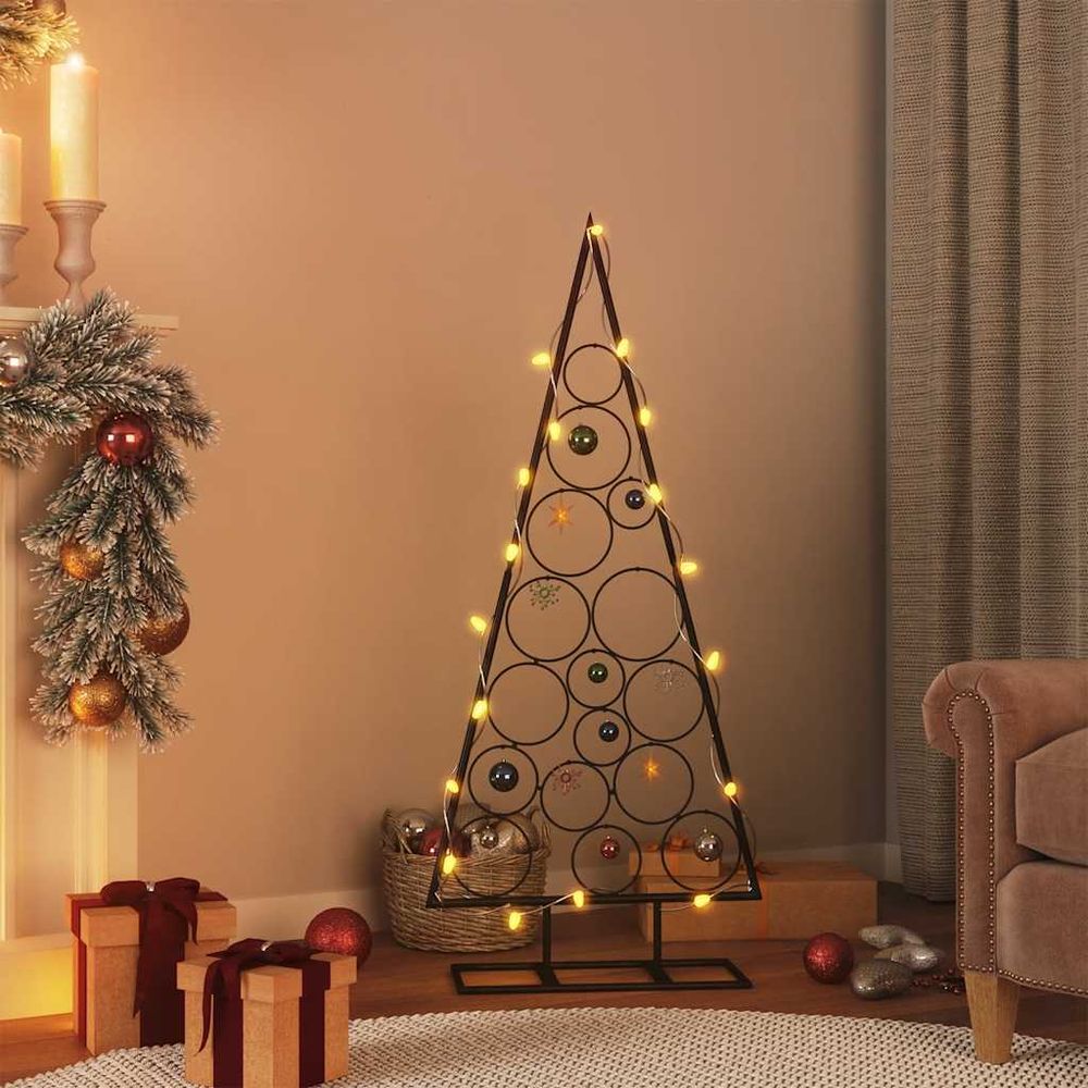 Sapin de noël spirale en métal à décorer pour intérieur et extérieur noir 125 cm