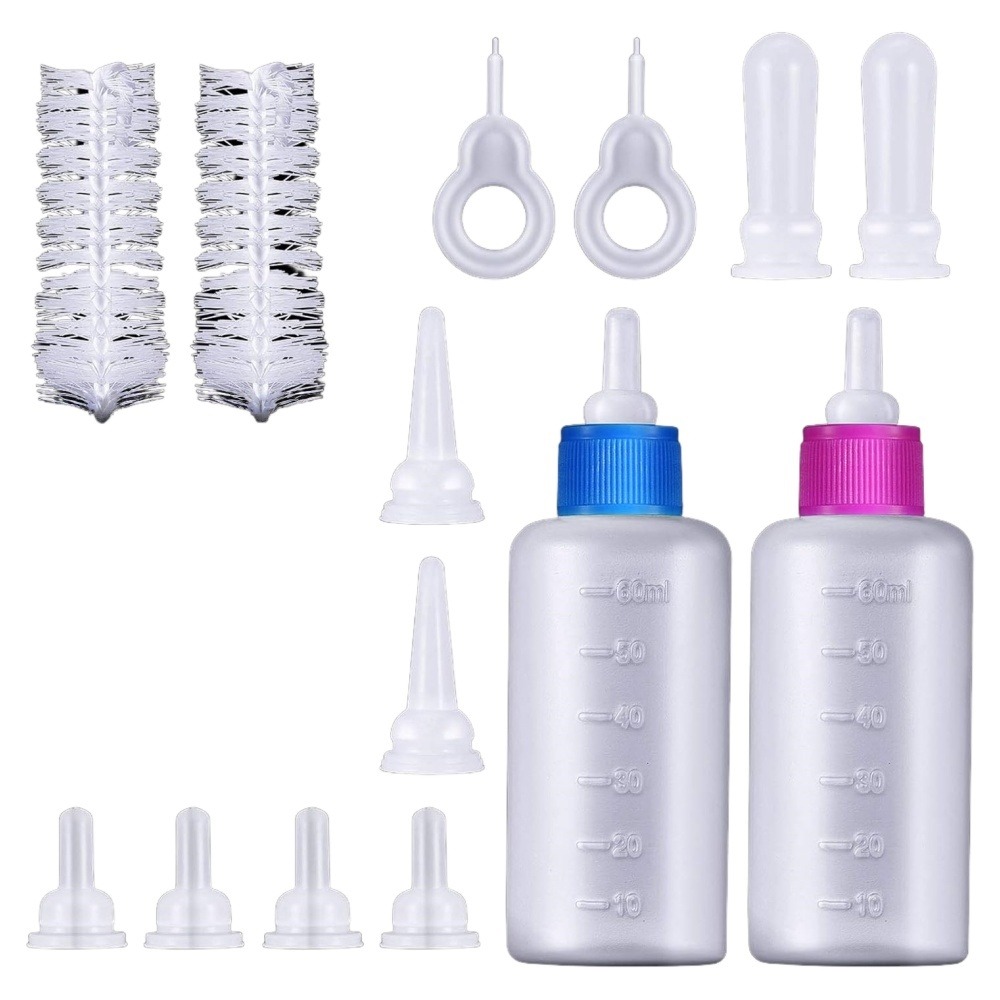 Kit biberon pour chat mangeoire 2 pièces avec tétines