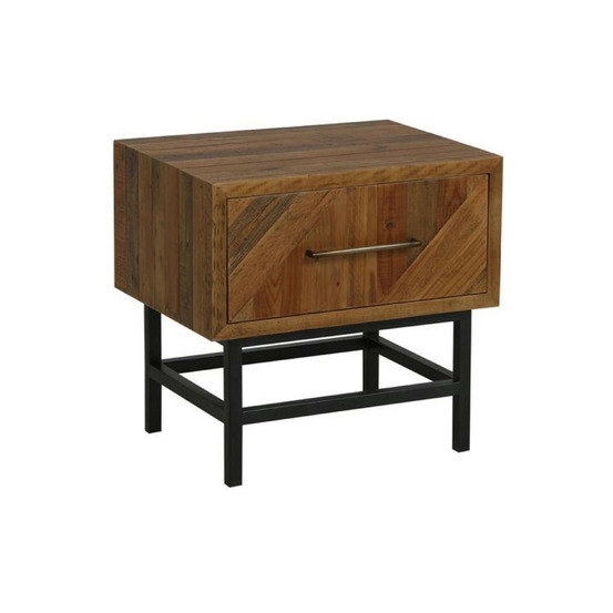 Table de chevet 1 tiroir pieds mdf marron - empreintes interior's