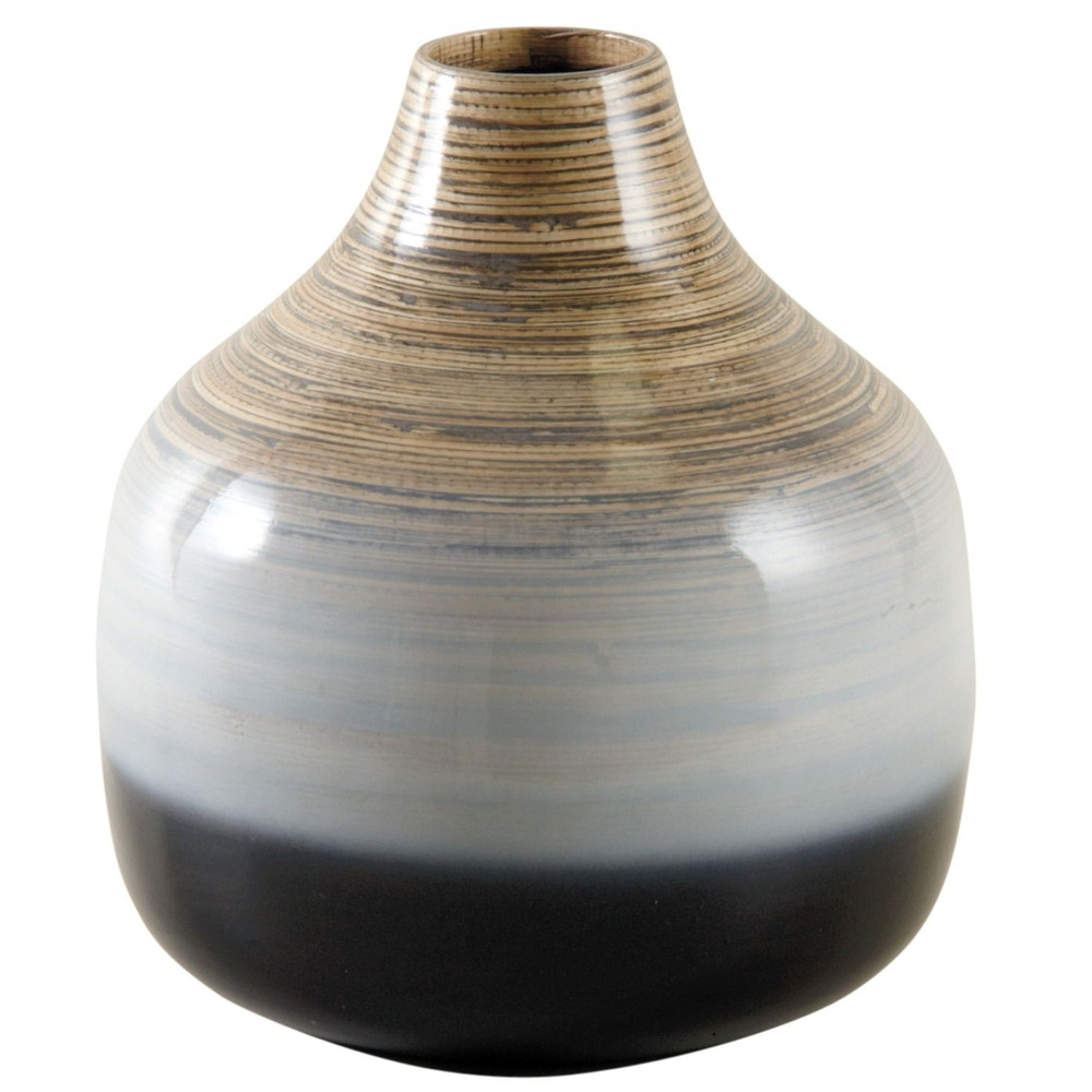 Vase boule bambou laqué