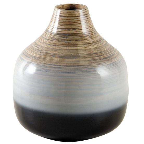 Vase boule bambou laqué