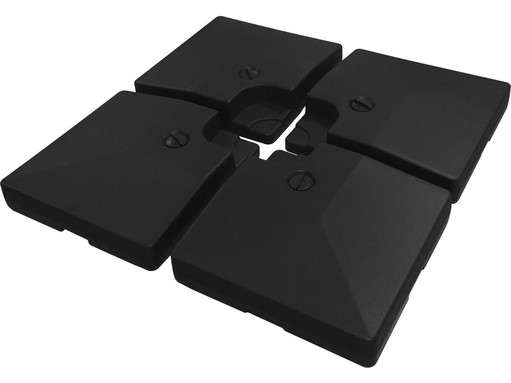 4 dalles à lester pour gros parasol déporté - 4 x 3 - 104 kg - noir