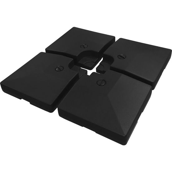 4 dalles à lester pour gros parasol déporté - 4 x 3 - 104 kg - noir