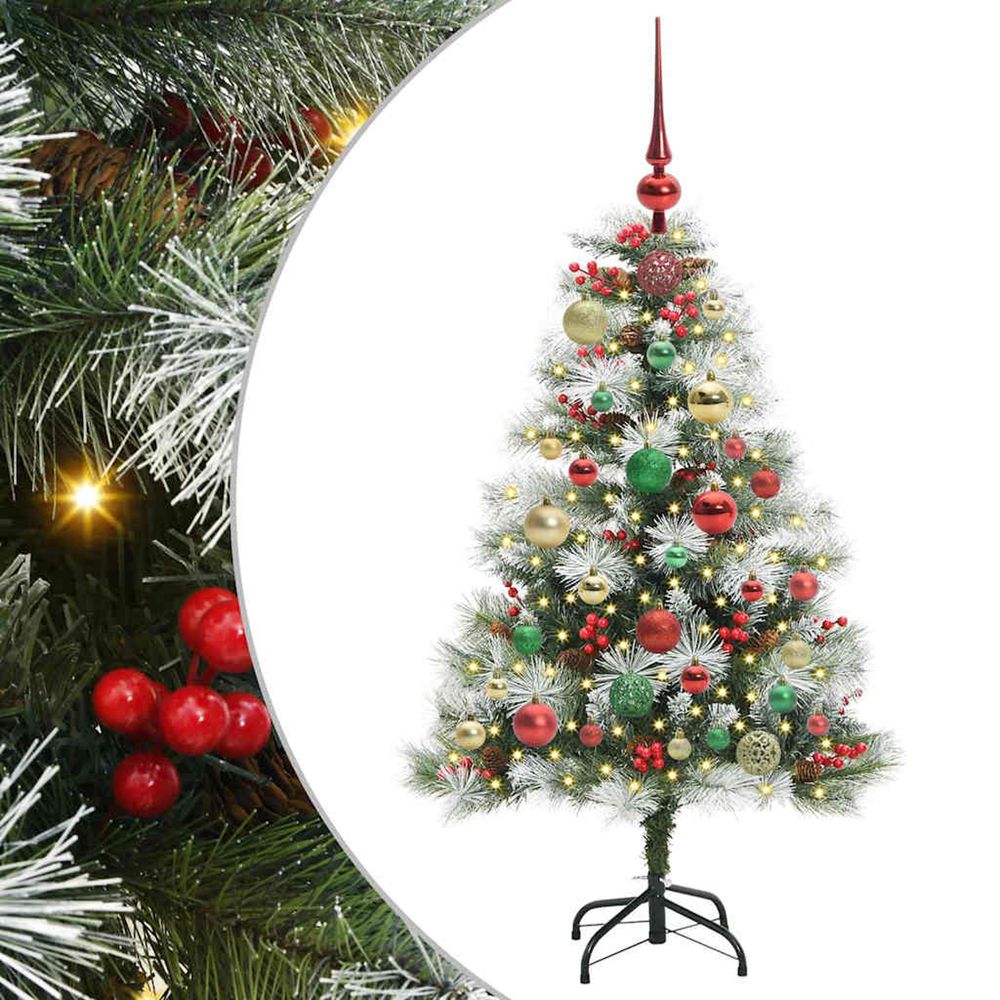 Sapin de noël artificiel vert et blanc 120 cm
