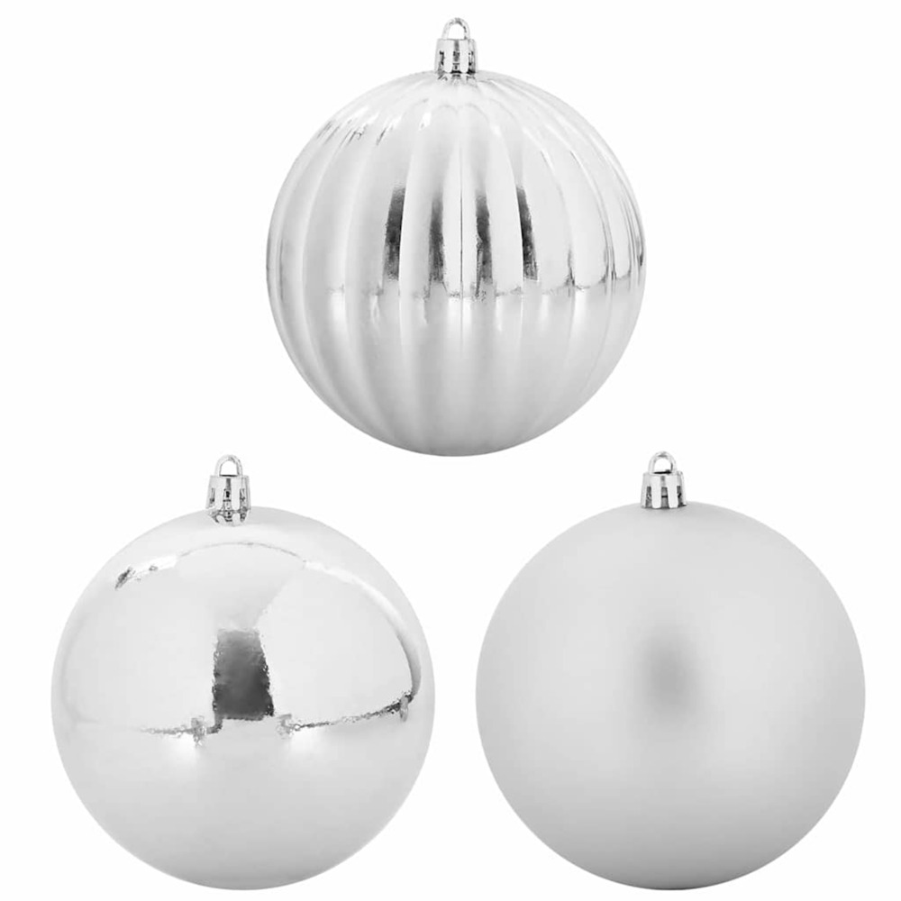 Ensemble de boules de noël 15 pcs argent plastique
