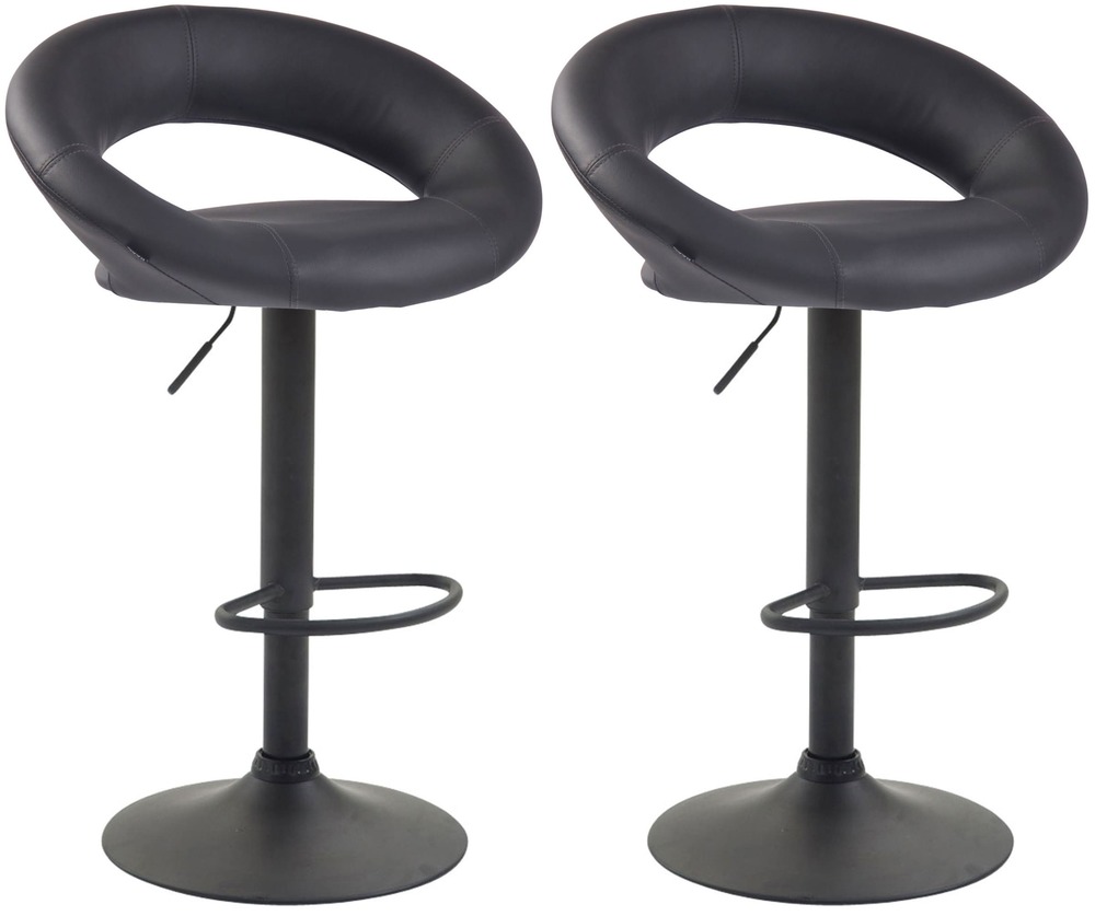 Lot de 2 tabourets de bar olinda simili cuir noir