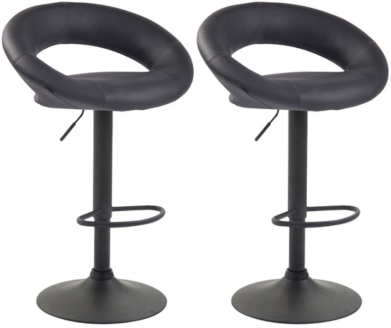 Lot de 2 tabourets de bar olinda simili cuir noir