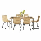 Ensemble table asti en bois d'acacia fsc 160 cm et 6 chaises