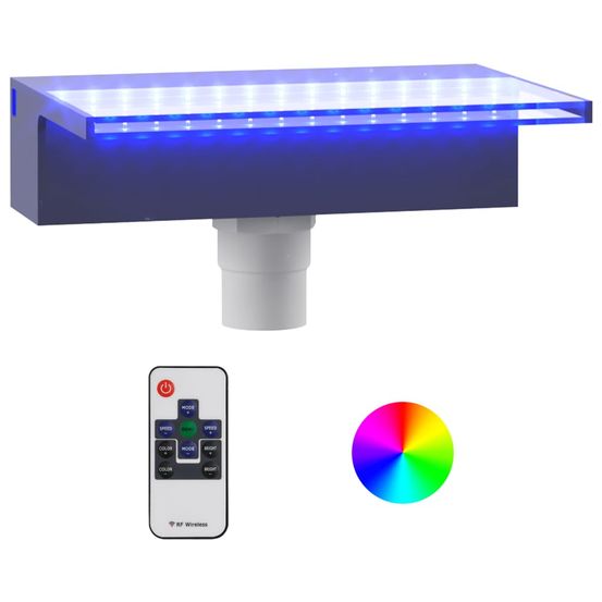 Déversoir pour cascade avec led rvb acrylique 30 cm