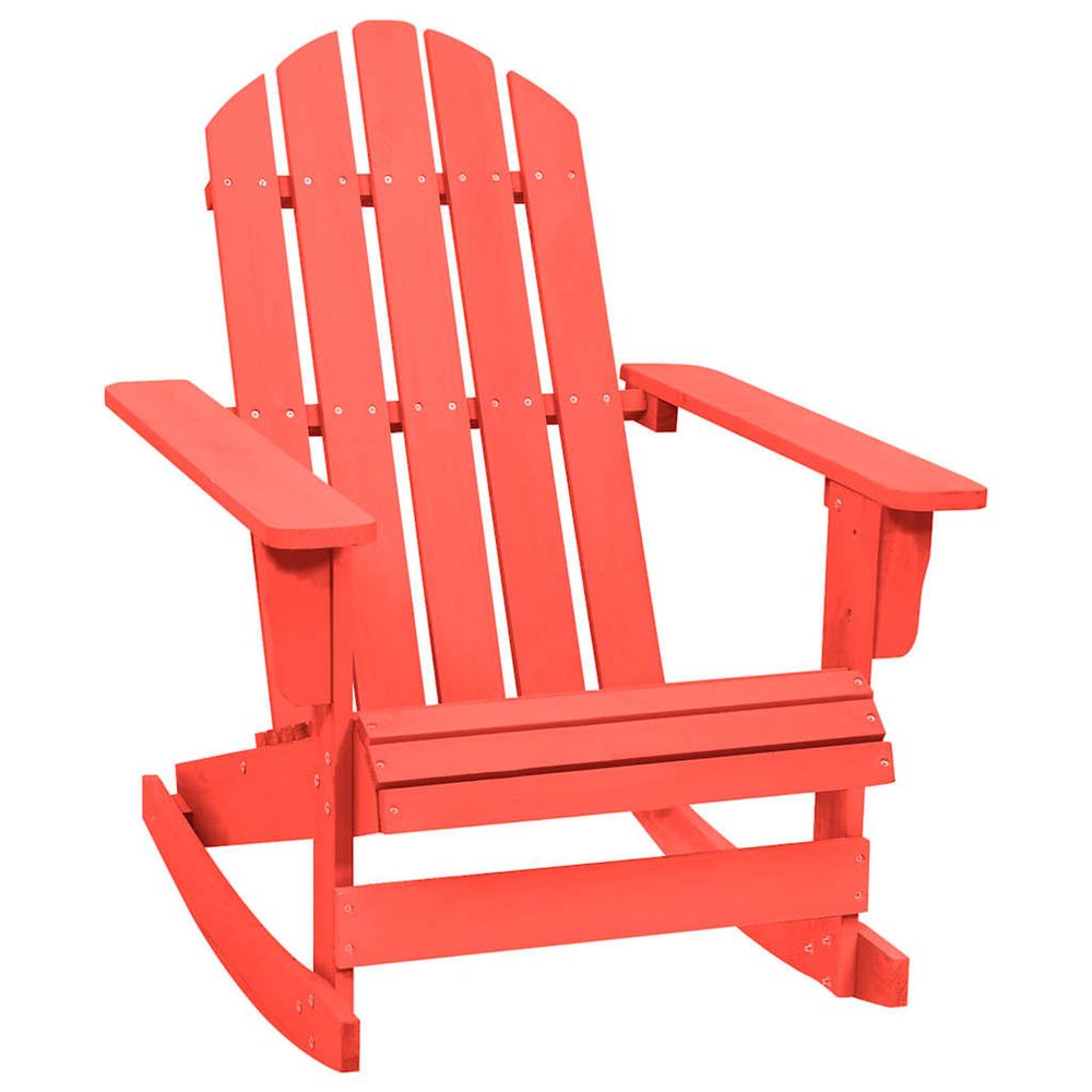 Chaise à bascule de jardin adirondack bois de sapin rouge
