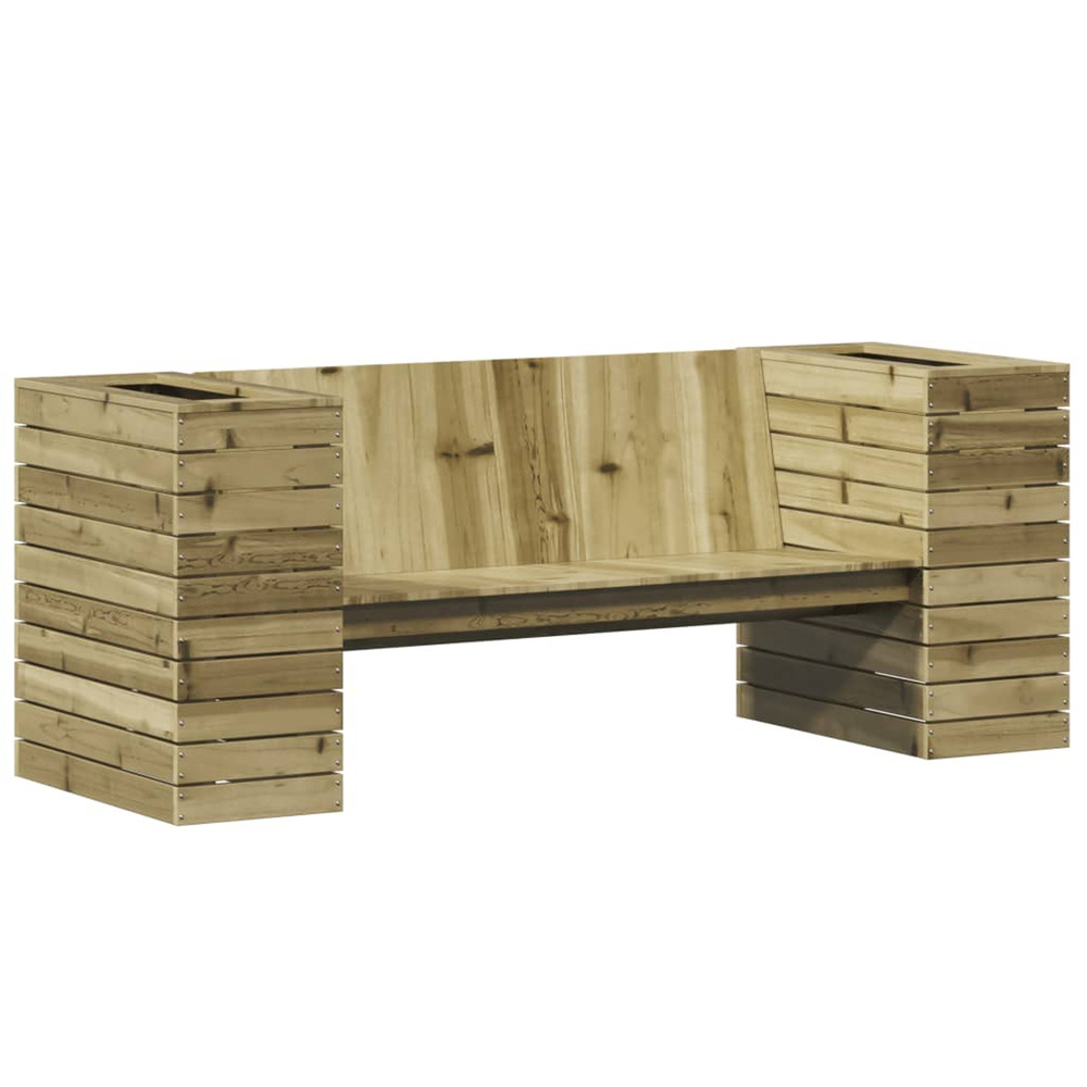 Banc avec jardinières 167,5x60x65 cm bois de pin imprégné