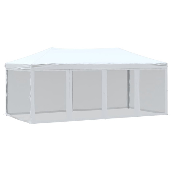 Tente de réception pliable avec parois blanc 3x6 m