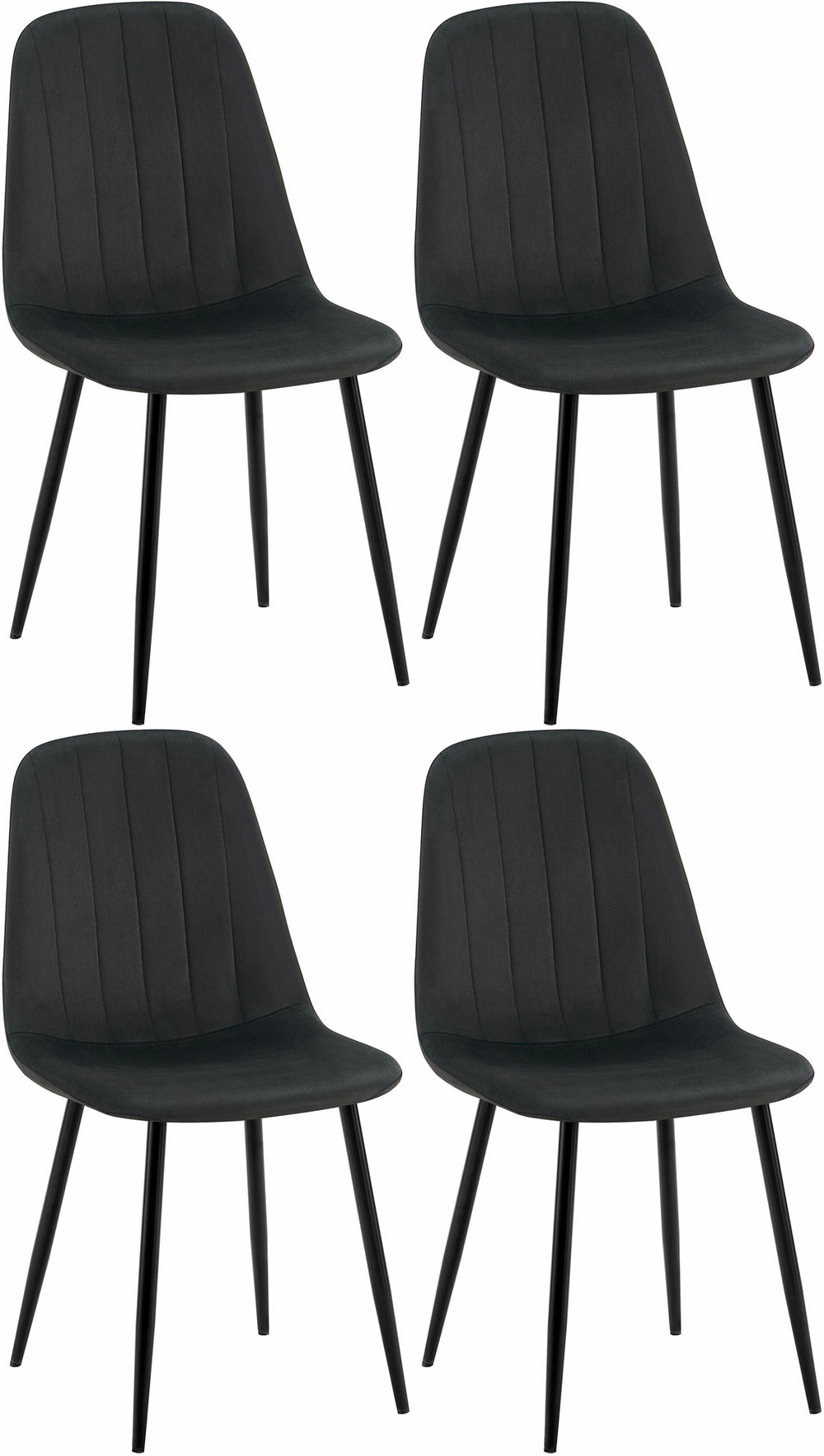 Lot de 4 chaises de salle à manger baxter en velours