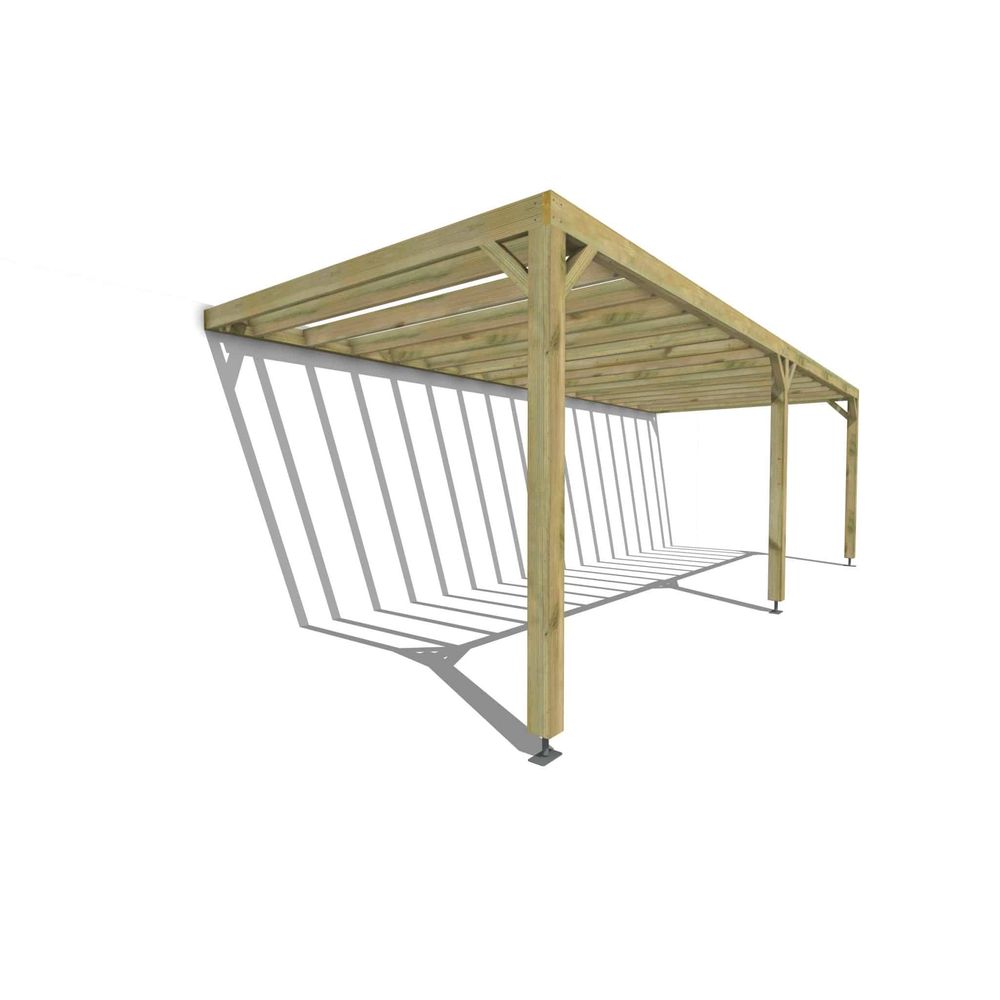 Pergola bois • 8m x 3m • adossée • sens profondeur • livraison comprise