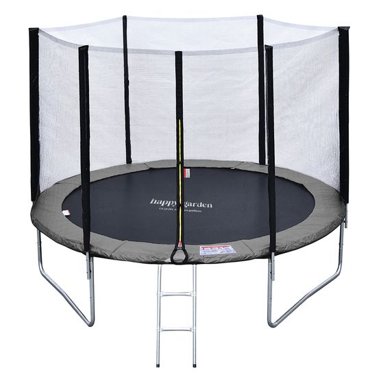 Trampoline 305cm réversible gris/rose adelaïde + échelle, bâche et kit d'ancrage