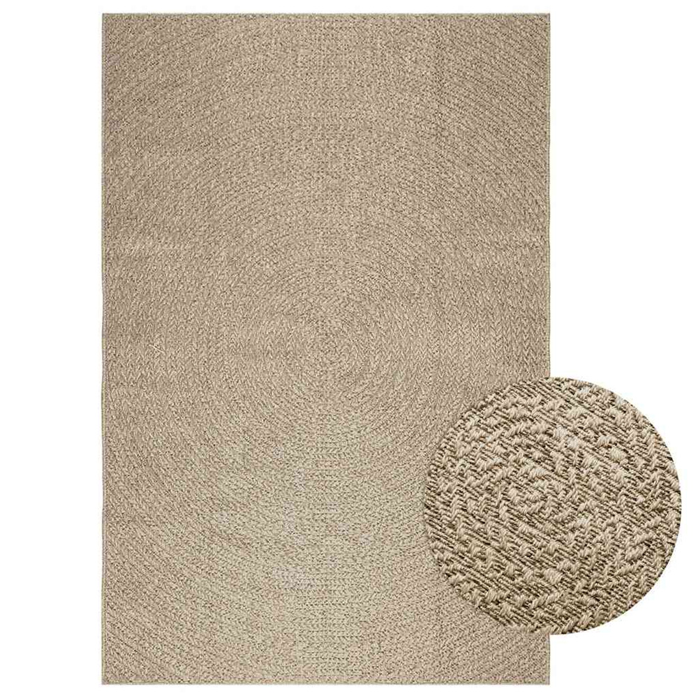 Tapis zizur beige 160x230 cm aspect de jute intérieur extérieur