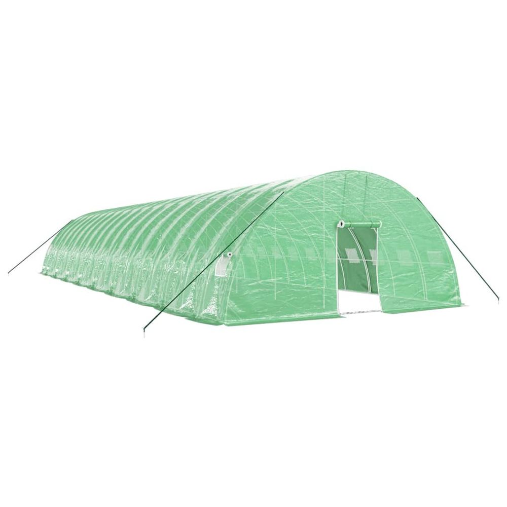 Serre avec cadre en acier vert 108 m² 18x6x2,85 m