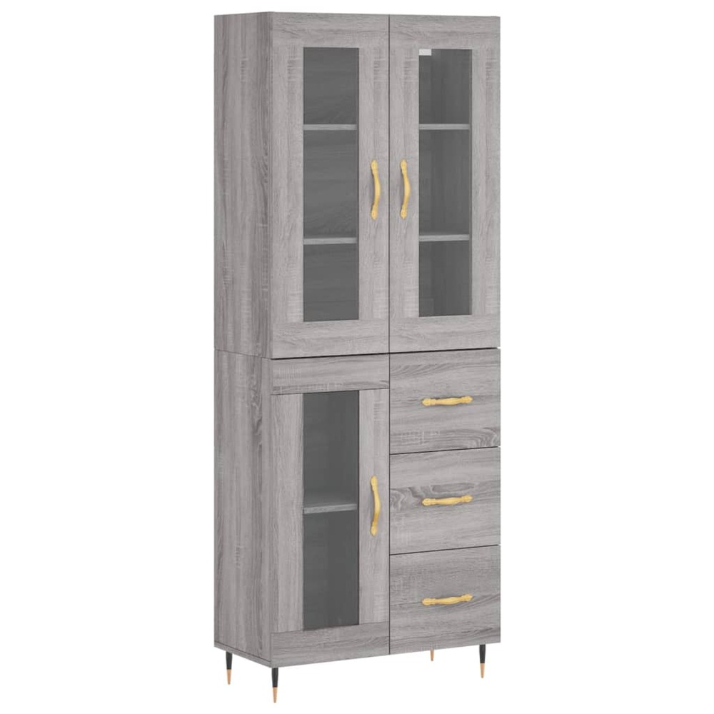 Buffet bahut commode armoire meuble de rangement organisateur cuisine salle de séjour salon haut sonoma 69,5 x 34 x 180 cm bo